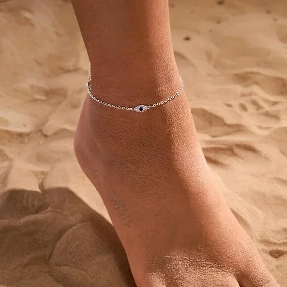 Anklets for Women 14K Gold Silver Plated Ankle Bracelets Trendy Waterproof Boho - Picture 4 of 7